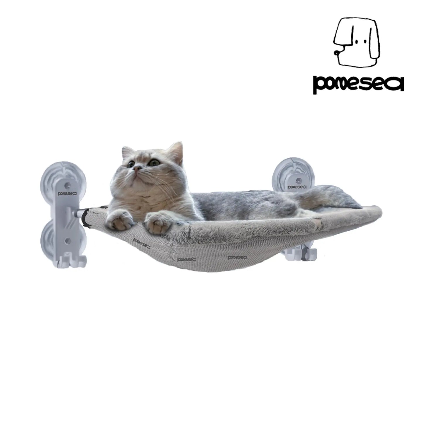 Cat Window Perchfor Large Cats,Glow in the Dark,Hammock with Hook Design Double-Sided Fabric Cover, Foldable Window Seat,Sunbathing