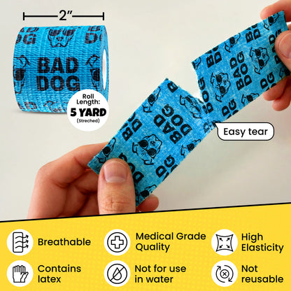 Non-Stick Bandage Wrap for Dogs – Oops Wraps by Rubyloo - Funny Dog Bandages for Wounds - 2" Self-Adhesive Wrap - Breathable Pet Wrap Bandage for Hot Spots & Injuries