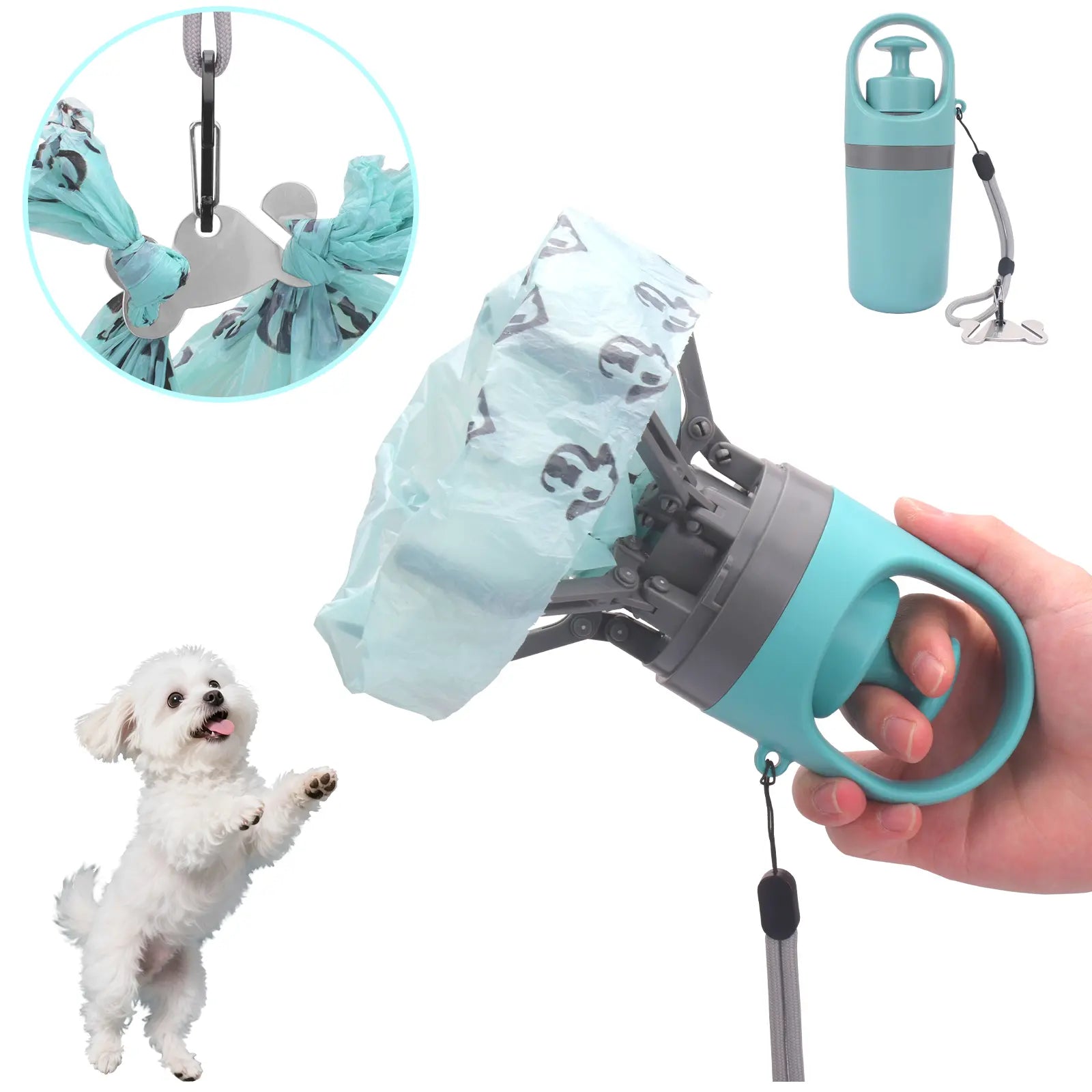 GOYJOY Protable Pet Poop Scooper,1 Count Dog Waste Bag Holder, Pet Waste Bag Dispenser, Outdoor Dog Poop Scooper&Dog Poop Bag Holder- Portable Travel Accessory for Small & Large Dogs