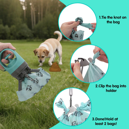 GOYJOY Protable Pet Poop Scooper,1 Count Dog Waste Bag Holder, Pet Waste Bag Dispenser, Outdoor Dog Poop Scooper&Dog Poop Bag Holder- Portable Travel Accessory for Small & Large Dogs