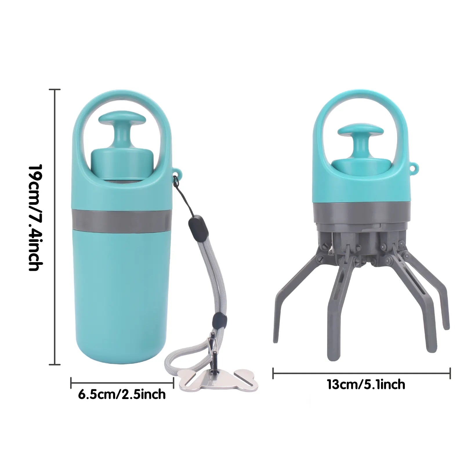GOYJOY Protable Pet Poop Scooper,1 Count Dog Waste Bag Holder, Pet Waste Bag Dispenser, Outdoor Dog Poop Scooper&Dog Poop Bag Holder- Portable Travel Accessory for Small & Large Dogs