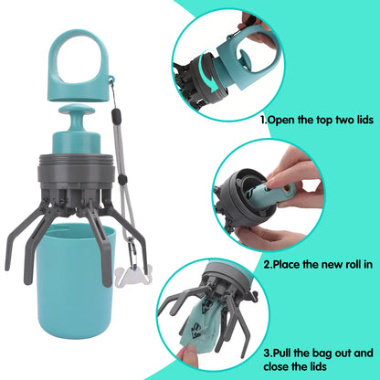 GOYJOY Protable Pet Poop Scooper,1 Count Dog Waste Bag Holder, Pet Waste Bag Dispenser, Outdoor Dog Poop Scooper&Dog Poop Bag Holder- Portable Travel Accessory for Small & Large Dogs